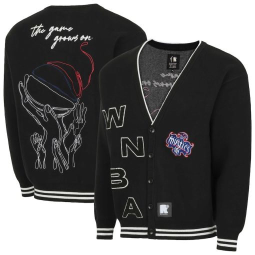 Washington Mystics round21 Unisex Campus Fit Full-Button Cardigan – Black