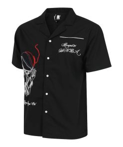 Alternative view of Washington Mystics round21 Unisex Lucky Strike Full-Button Bowling Shirt – Black