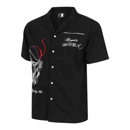 Washington Mystics round21 Unisex Lucky Strike Full-Button Bowling Shirt – Black - Image 2