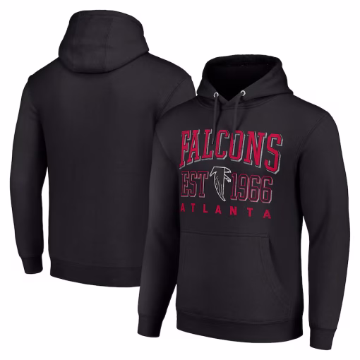 Atlanta Falcons Starter Unisex Throwback Logo Pullover Hoodie – Black