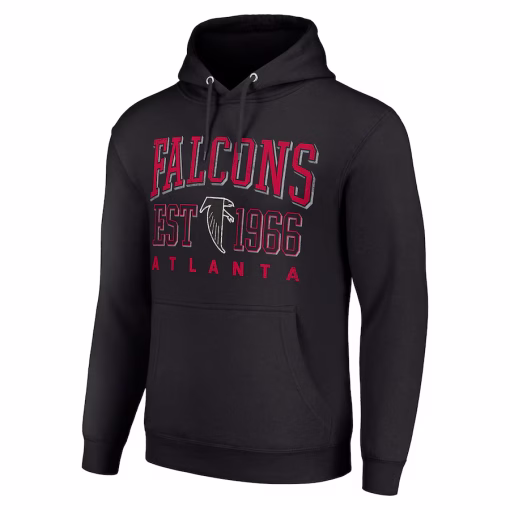 Atlanta Falcons Starter Unisex Throwback Logo Pullover Hoodie – Black - Image 2