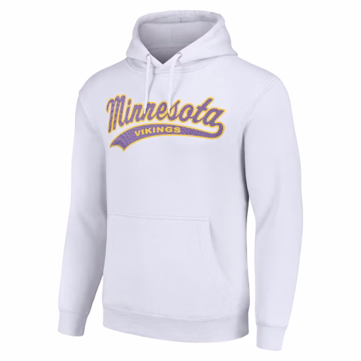 Minnesota Vikings Starter Unisex Tailsweep Pullover Hoodie – White - Image 2