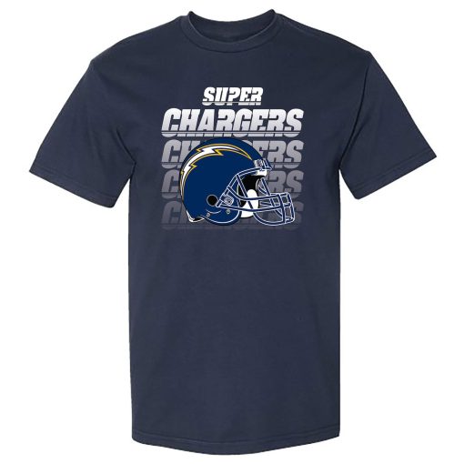Los Angeles Chargers The Wild Collective Unisex Super Chargers Super Chargers Scoop Neck T-Shirt – Navy - Image 2