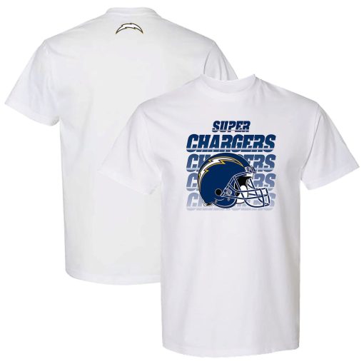 Los Angeles Chargers The Wild Collective Unisex Super Chargers Scoop Neck T-Shirt – White