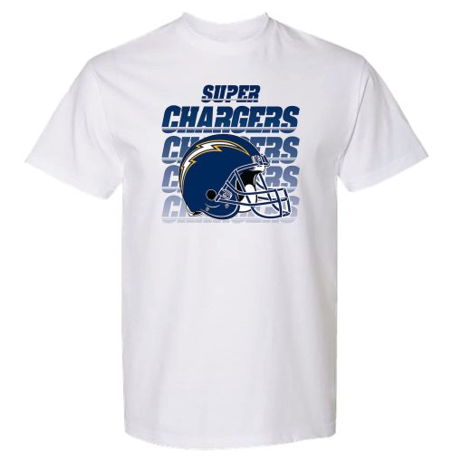 Los Angeles Chargers The Wild Collective Unisex Super Chargers Scoop Neck T-Shirt – White - Image 2