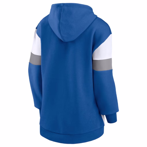 Indianapolis Colts Fanatics Women’s Lock It Down Pullover Hoodie – Royal/White - Image 2