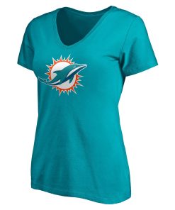 Alternative view of Miami Dolphins Women’s Team Authentic Personalized Name & Number V-Neck T-Shirt – Aqua