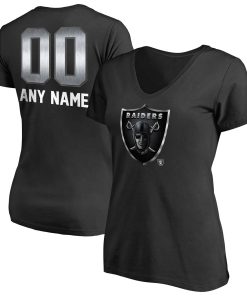 Las Vegas Raiders Women’s Personalized Midnight Mascot T-Shirt – Black