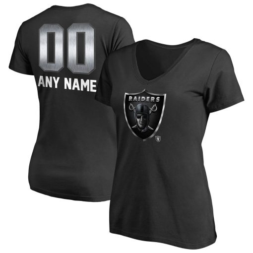 Las Vegas Raiders Women’s Personalized Midnight Mascot T-Shirt – Black