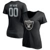 Las Vegas Raiders Women’s Team Authentic Personalized Name & Number V-Neck T-Shirt – Black