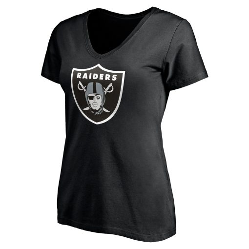 Las Vegas Raiders Women’s Team Authentic Personalized Name & Number V-Neck T-Shirt – Black - Image 2