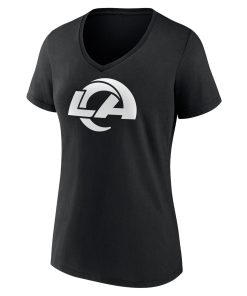 Alternative view of Los Angeles Rams Women’s Personalized Name & Number Monochrome V-Neck T-Shirt – Black