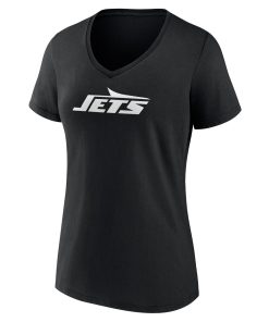 Alternative view of New York Jets Women’s Team Authentic Custom V-Neck T-Shirt – Black