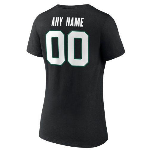 New York Jets Women’s Team Authentic Custom V-Neck T-Shirt – Black - Image 3