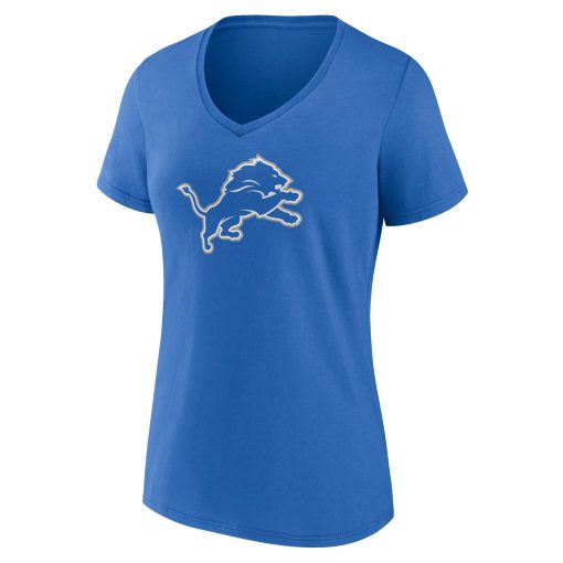 Detroit Lions Women’s Team Authentic Custom V-Neck T-Shirt – Blue - Image 2