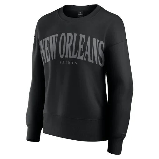 New Orleans Saints Fanatics Women’s Elements Pullover Sweatshirt – Black - Image 2