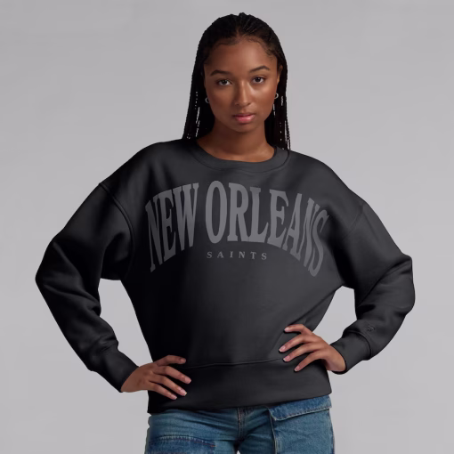 New Orleans Saints Fanatics Women’s Elements Pullover Sweatshirt – Black - Image 4