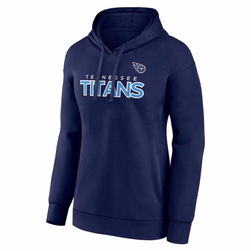 Tennessee Titans Fanatics Women’s Iconic Cotton Fleece Checklist Pullover Hoodie – Navy - Image 2