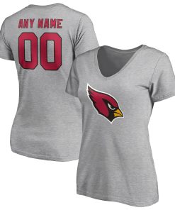 Arizona Cardinals Women’s Team Authentic Custom V-Neck T-Shirt – Gray
