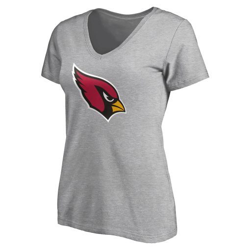 Arizona Cardinals Women’s Team Authentic Custom V-Neck T-Shirt – Gray - Image 2