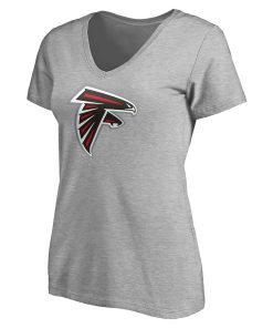 Alternative view of Atlanta Falcons Women’s Team Authentic Custom V-Neck T-Shirt – Gray