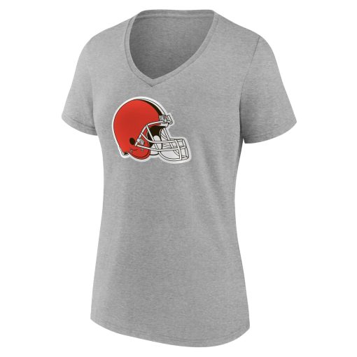 Cleveland Browns Women’s Team Authentic Custom V-Neck T-Shirt – Gray - Image 2