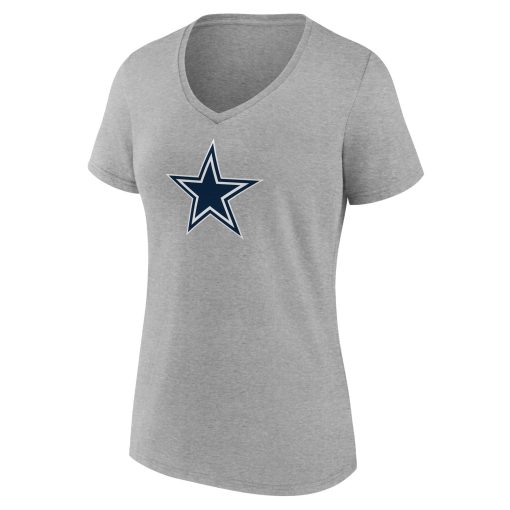 Dallas Cowboys Women’s Team Authentic Custom V-Neck T-Shirt – Gray - Image 2