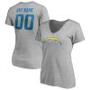 Los Angeles Chargers Women’s Team Authentic Custom V-Neck T-Shirt – Gray