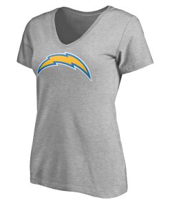 Alternative view of Los Angeles Chargers Women’s Team Authentic Custom V-Neck T-Shirt – Gray