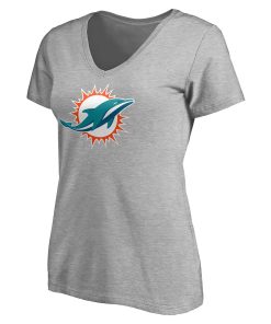 Alternative view of Miami Dolphins Women’s Team Authentic Custom V-Neck T-Shirt – Gray