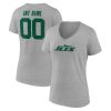 New York Jets Women’s Team Authentic Custom V-Neck T-Shirt – Gray