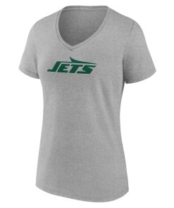 Alternative view of New York Jets Women’s Team Authentic Custom V-Neck T-Shirt – Gray