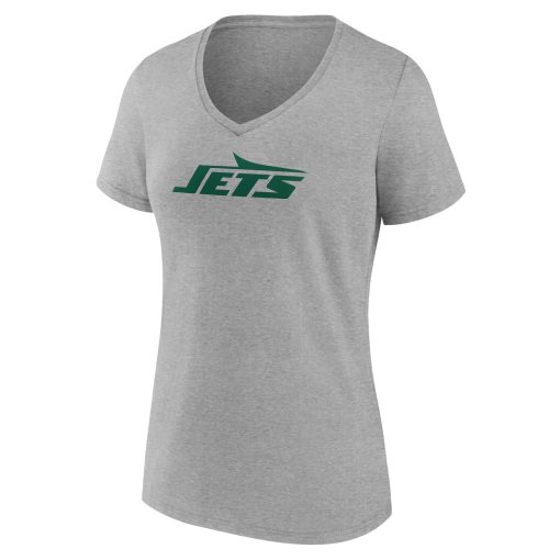 New York Jets Women’s Team Authentic Custom V-Neck T-Shirt – Gray - Image 2
