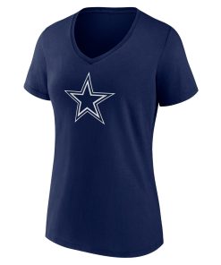 Alternative view of Dallas Cowboys Women’s Team Authentic Custom V-Neck T-Shirt – Navy