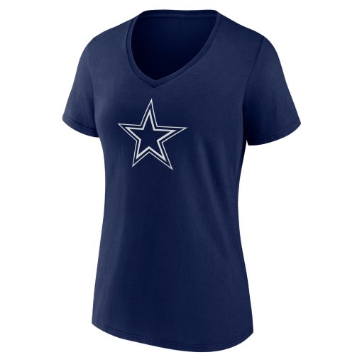 Dallas Cowboys Women’s Team Authentic Custom V-Neck T-Shirt – Navy - Image 2