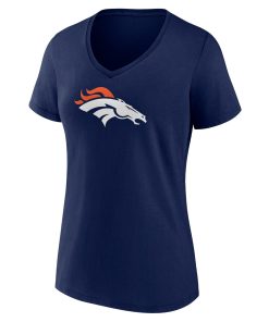Alternative view of Denver Broncos Women’s Team Authentic Custom V-Neck T-Shirt – Navy