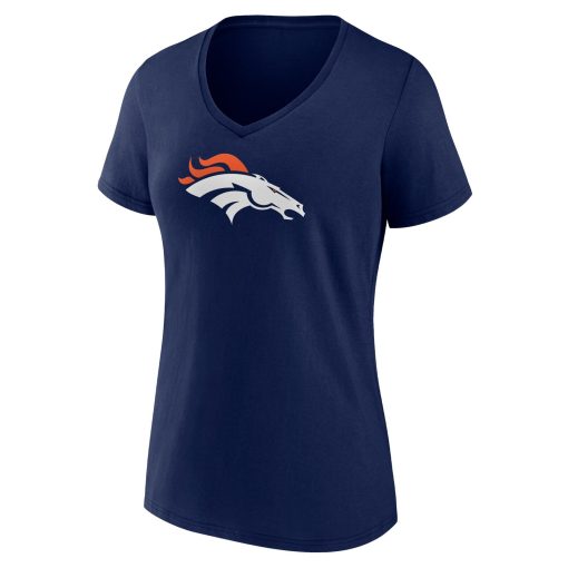 Denver Broncos Women’s Team Authentic Custom V-Neck T-Shirt – Navy - Image 2