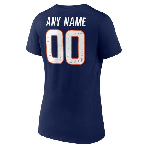 Denver Broncos Women’s Team Authentic Custom V-Neck T-Shirt – Navy - Image 3