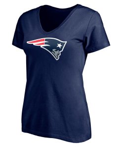 Alternative view of New England Patriots Women’s Team Authentic Personalized Name & Number V-Neck T-Shirt – Navy