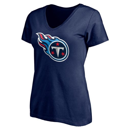 Tennessee Titans Women’s Team Authentic Personalized Name & Number V-Neck T-Shirt – Navy - Image 2
