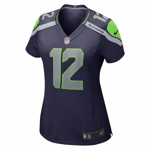 12s Seattle Seahawks Nike Women’s Player Jersey – Navy - Image 2