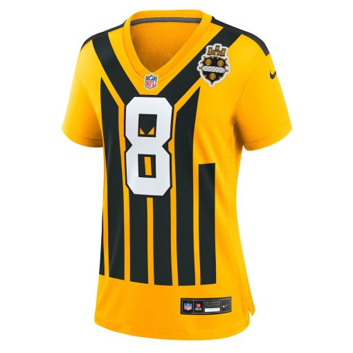Aaron Rodgers Pittsburgh Steelers Nike Women’s Alternate 1933 Throwback Game Jersey – Gold - Image 2