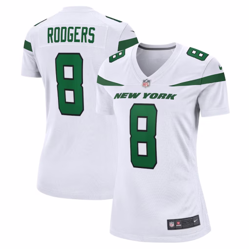 Aaron Rodgers New York Jets Nike Women’s Player Jersey – White
