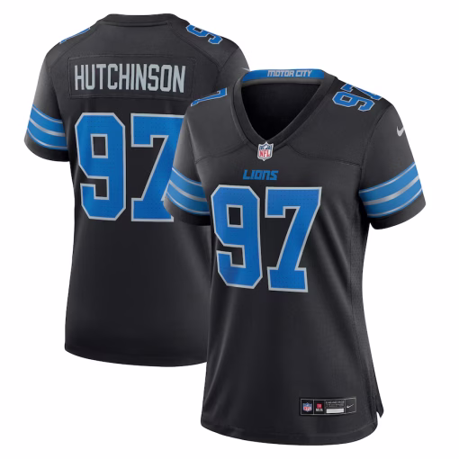 Aidan Hutchinson Detroit Lions Nike Women’s 2nd Alternate Game Jersey – Black