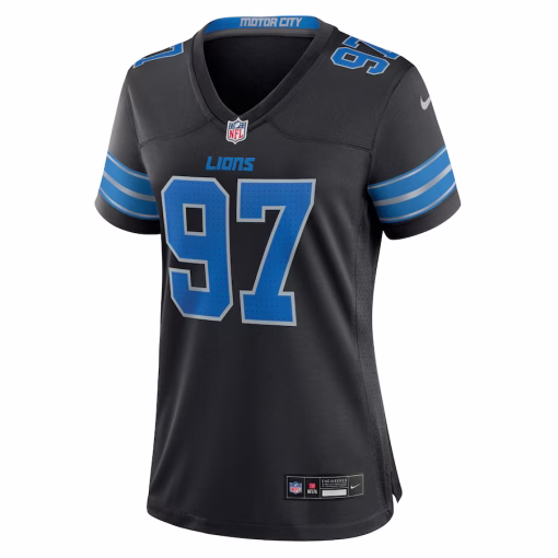 Aidan Hutchinson Detroit Lions Nike Women’s 2nd Alternate Game Jersey – Black - Image 2