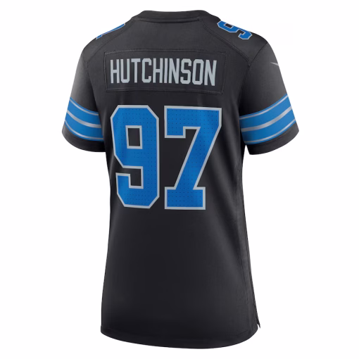 Aidan Hutchinson Detroit Lions Nike Women’s 2nd Alternate Game Jersey – Black - Image 3