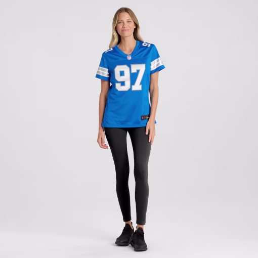 Aidan Hutchinson Detroit Lions Nike Women’s Game Jersey – Blue - Image 4