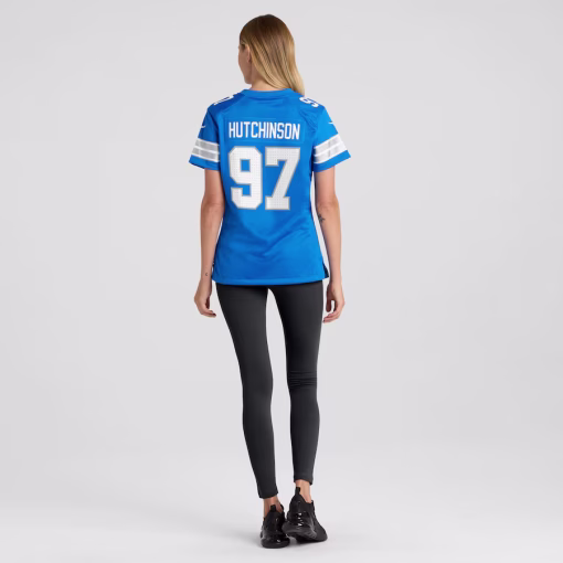 Aidan Hutchinson Detroit Lions Nike Women’s Game Jersey – Blue - Image 5
