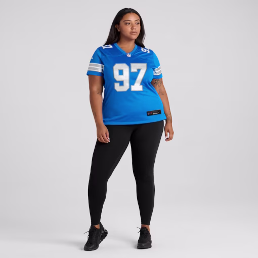 Aidan Hutchinson Detroit Lions Nike Women’s Game Jersey – Blue - Image 6