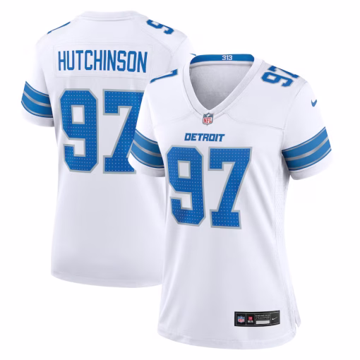Aidan Hutchinson Detroit Lions Nike Women’s Game Jersey – White